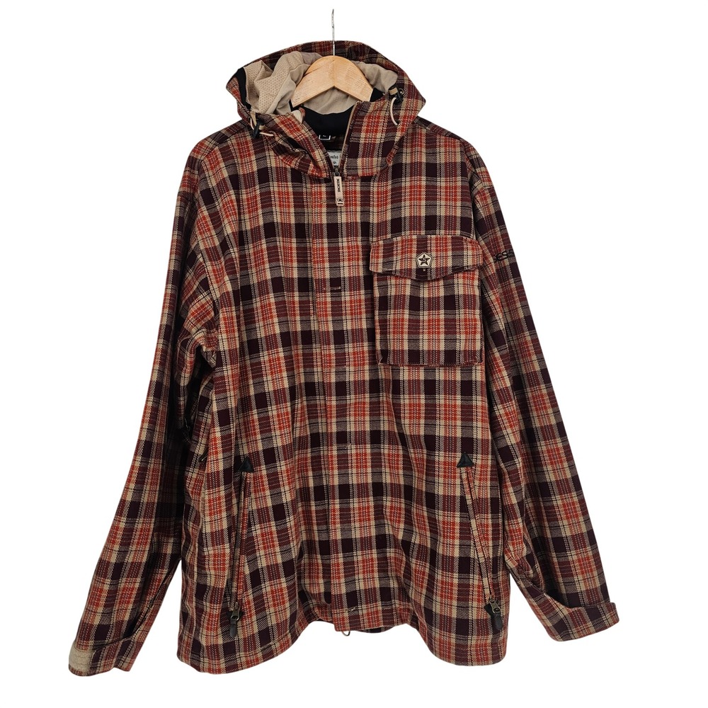 Sessions Flicker Hooded Flannel Ski Jacket L‎ Limited 4 of 800 Waterproof RECCO